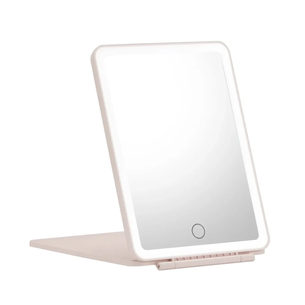 Foldable LED makeup mirror