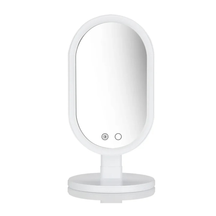 Rechargeable oval LED mirror